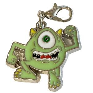 Vintage Disney Monsters Inc Mike Wazowski Clip On Charm Zipper Pull Bag Pixar